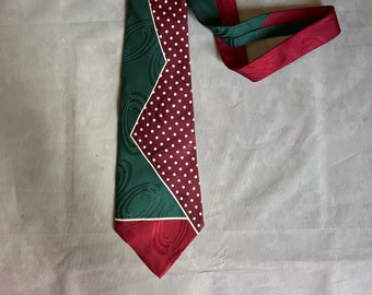 Cravate en soie Ralph Lauren - verte, rouge et à pois