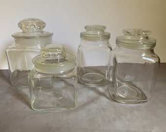 Glass canisters - set of 4