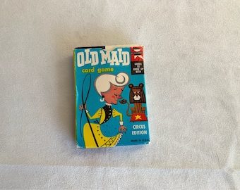 Old Maid game - complete - amazing illustrations - 1959 Ed-u-cards