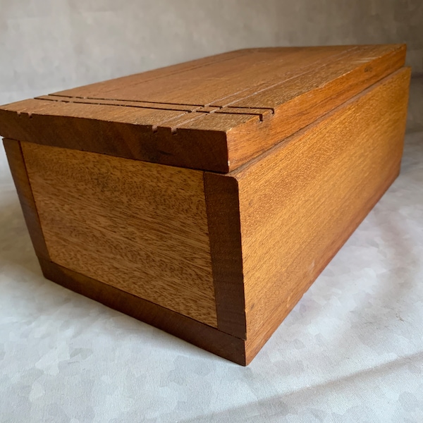 Beautifully made wooden box - extremely heavy - two interior sections