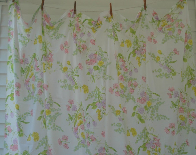 Bright Floral Flat Sheet Full Size Etsy