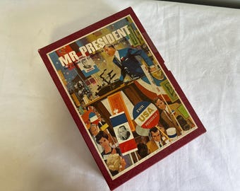 Vintage Mr President board game - 1967 - 3M Bookshelf political campaign game - election strategy set - complete