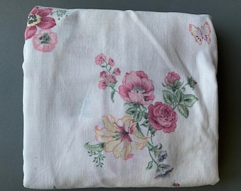 Twin fitted sheet by Cannon - flowers and butterflies