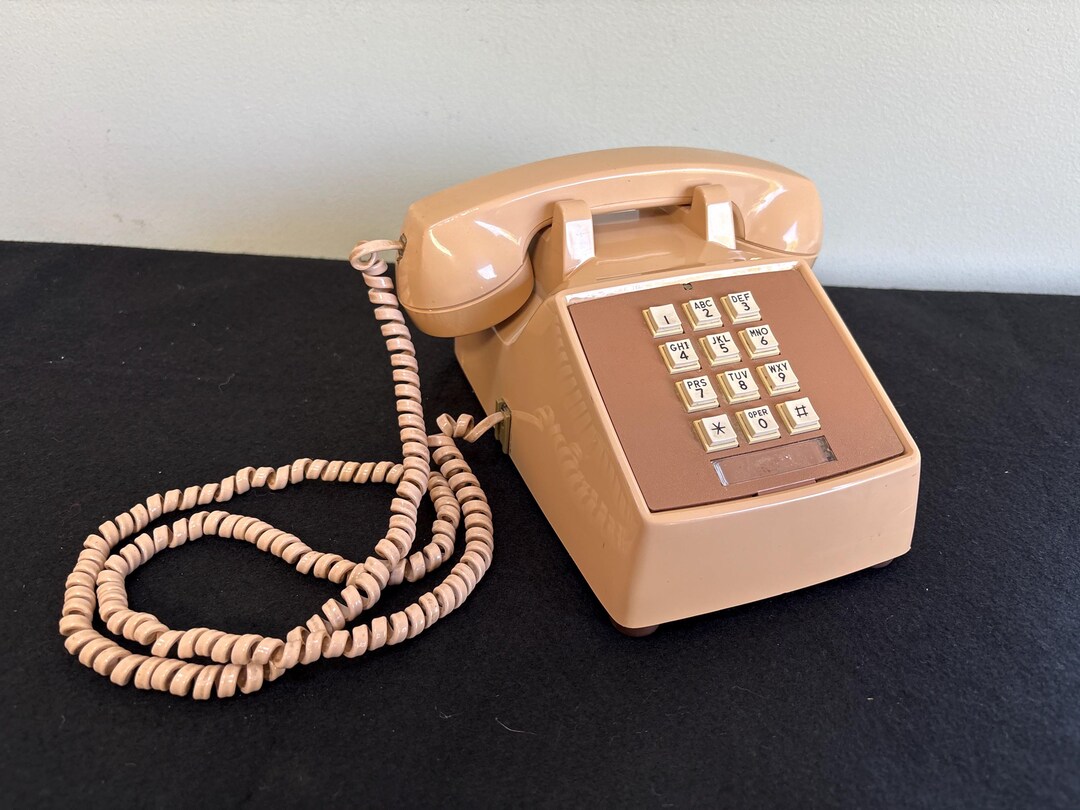 Push Button Phone - Creamy Tan With White Buttons - Etsy