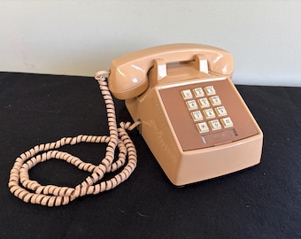 Druckknopfhandy - creme-beige mit weißen Tasten