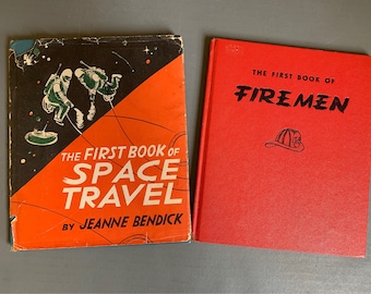 Choose your 'First book of...' - choices include 'Firemen' and 'Space Travel' - 1950s - beautiful illustrations - very comprehensive