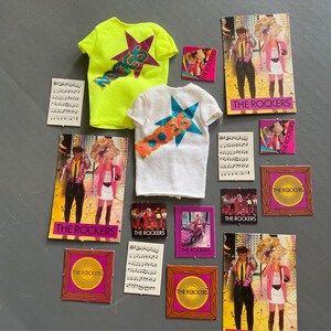 Ensemble Barbie et les Rockers - couvertures d'albums en carton, affiches, partitions et chemises