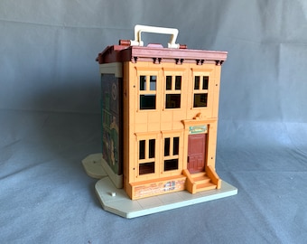 Sesame Street apartment building and Hooper's Store - partially wooden structure - 1974