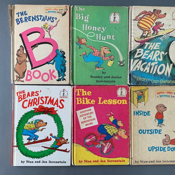 Set of 6 Berenstain Bears books - hardback - 1960s and 1970s