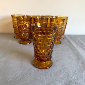 Set of 8 iced tea or water glasses - 1960&#39;s Colony Whitehall -  flare rim