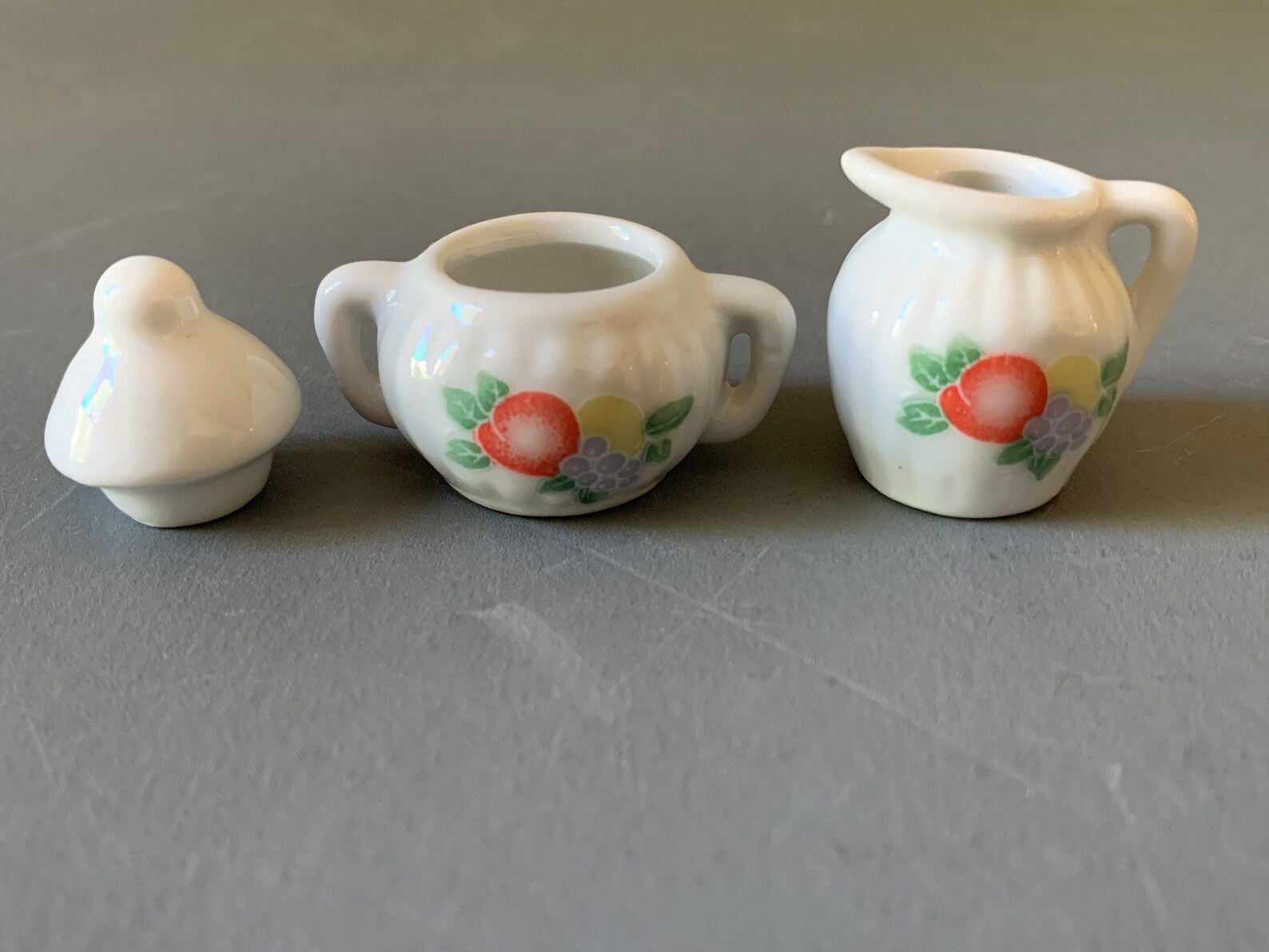 Vintage Toy Dishes Set Tea for 4 Heavy White Ceramic Etsy