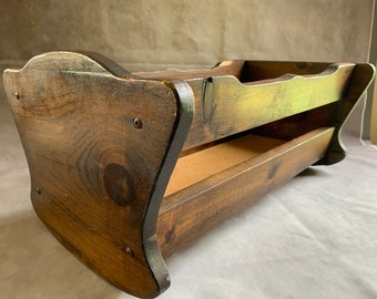 Doll cradle - all wood - rustic look