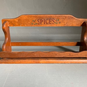 Little spice shelf - all wood - labeled &#39;spices&#39; - by Woodcroftery