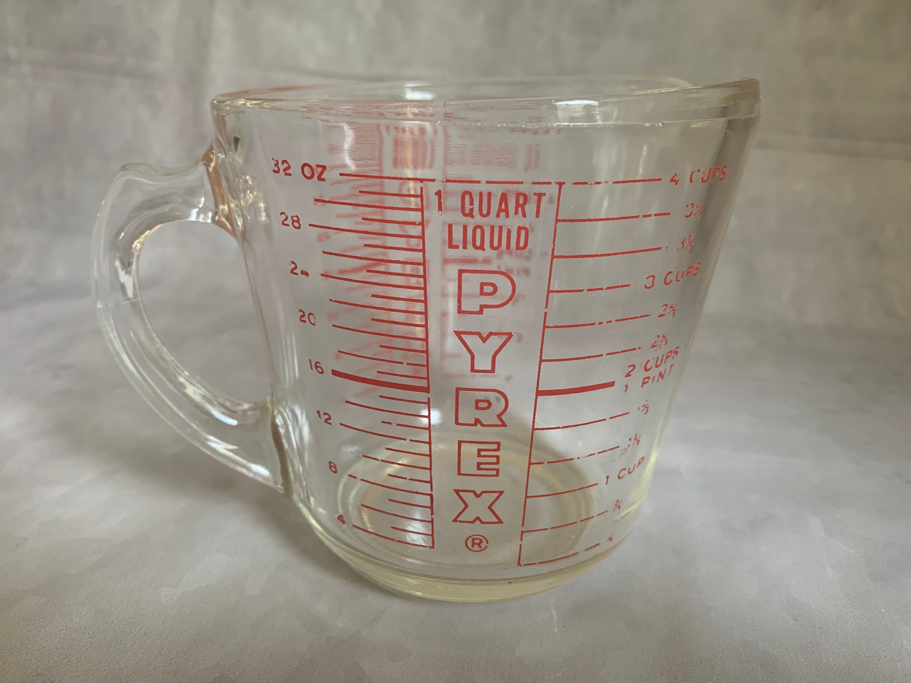 Pyrex 4 Cup 32 Oz 1 L Metric Glass Microwavable Mixing Measuring Cup USA  Made