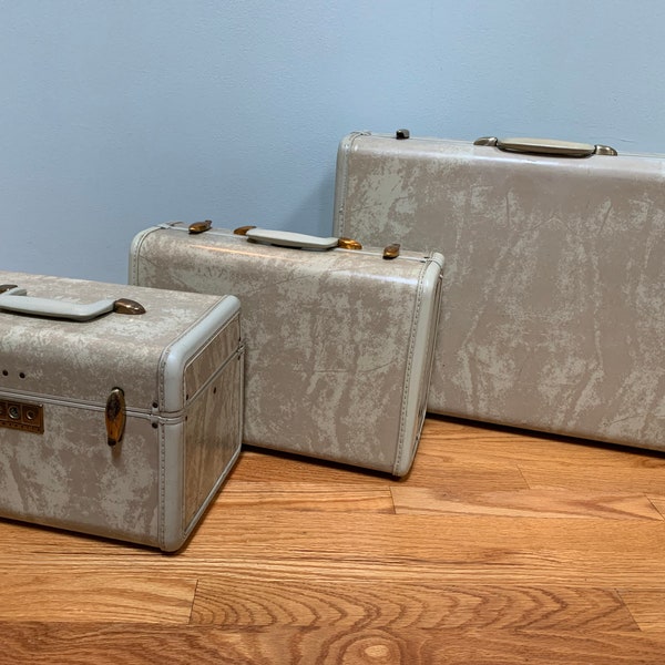 Choose your antique Samsonite luggage piece - beautiful pleated fabric interiors