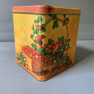 Teedose mittlerer Größe mit süßer Erdbeere - 1992