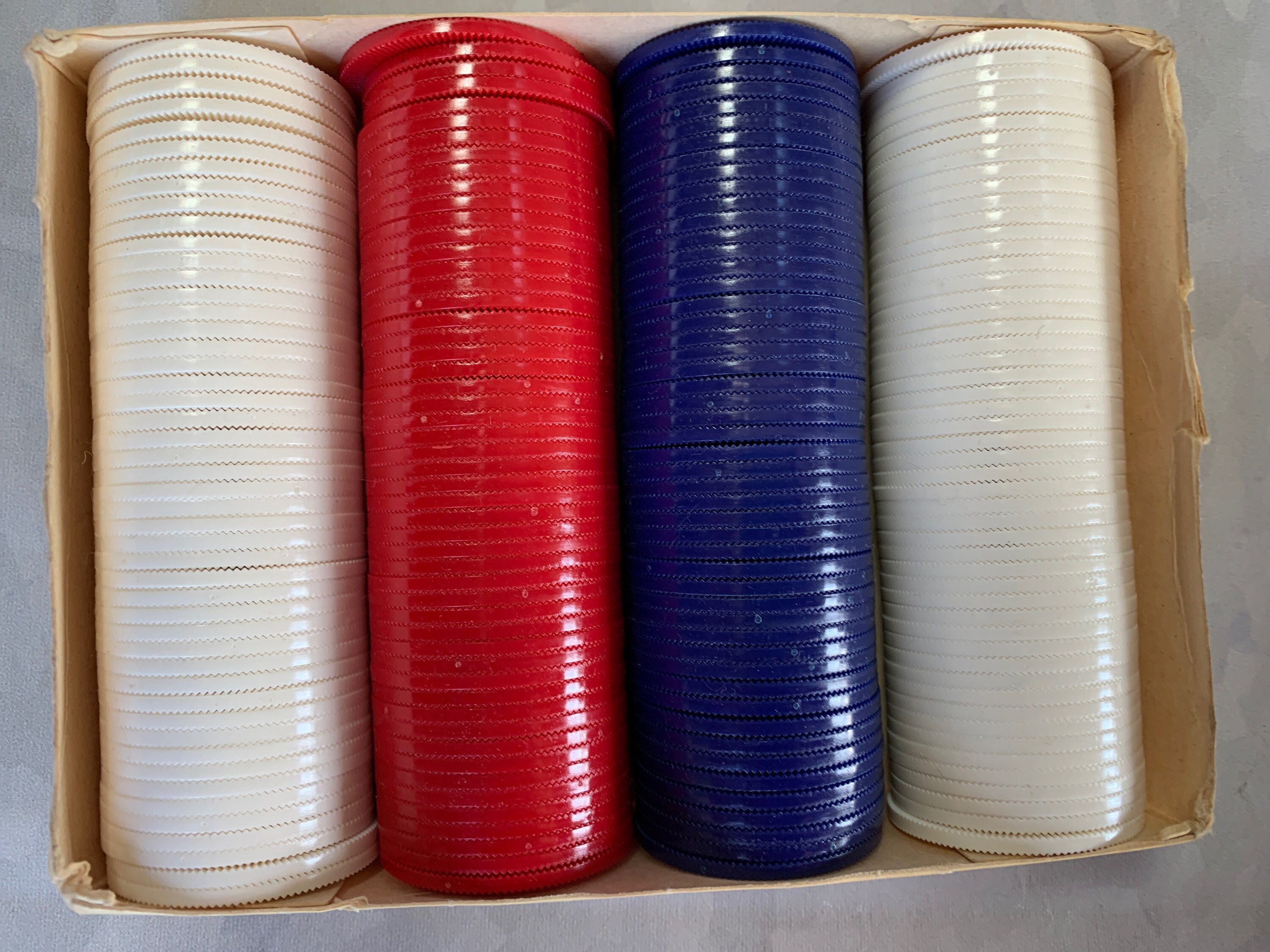 Vintage Poker Chip Set by Hoyle Full Set of Plastic Chips Etsy