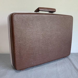 Porte-documents vintage Samsonite à coque dure - étui texturé des années 1970 avec loquets chromés - avec clé