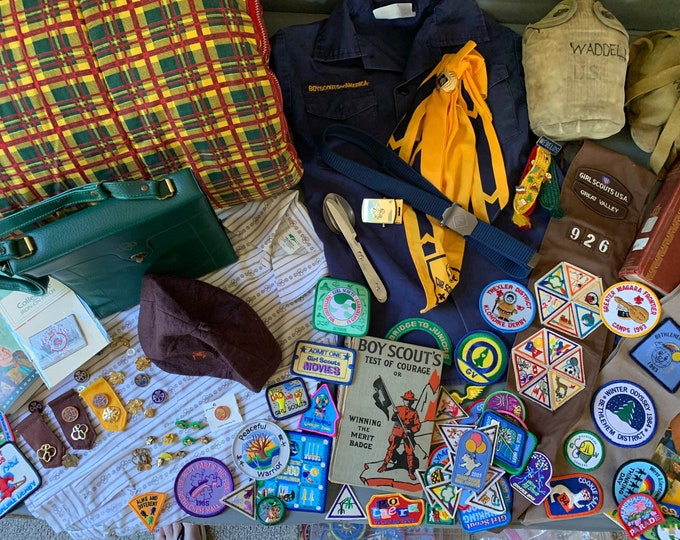Giant Treasure Trove of Scouting Items Girl and Boy Scouts Sleeping Bag