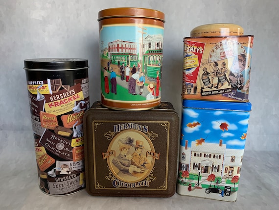 Instant Collection of Vintage Hershey's Chocolate Tins - Set of 5