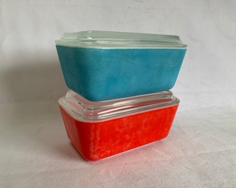 Lot de 2 boîtes pour réfrigérateur en Pyrex avec couvercles - Numéro 0502