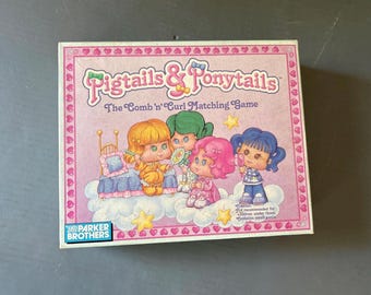 Vintage Pigtails & Ponytails game – 1989 Parker Brothers hair styling matching game – Incomplete