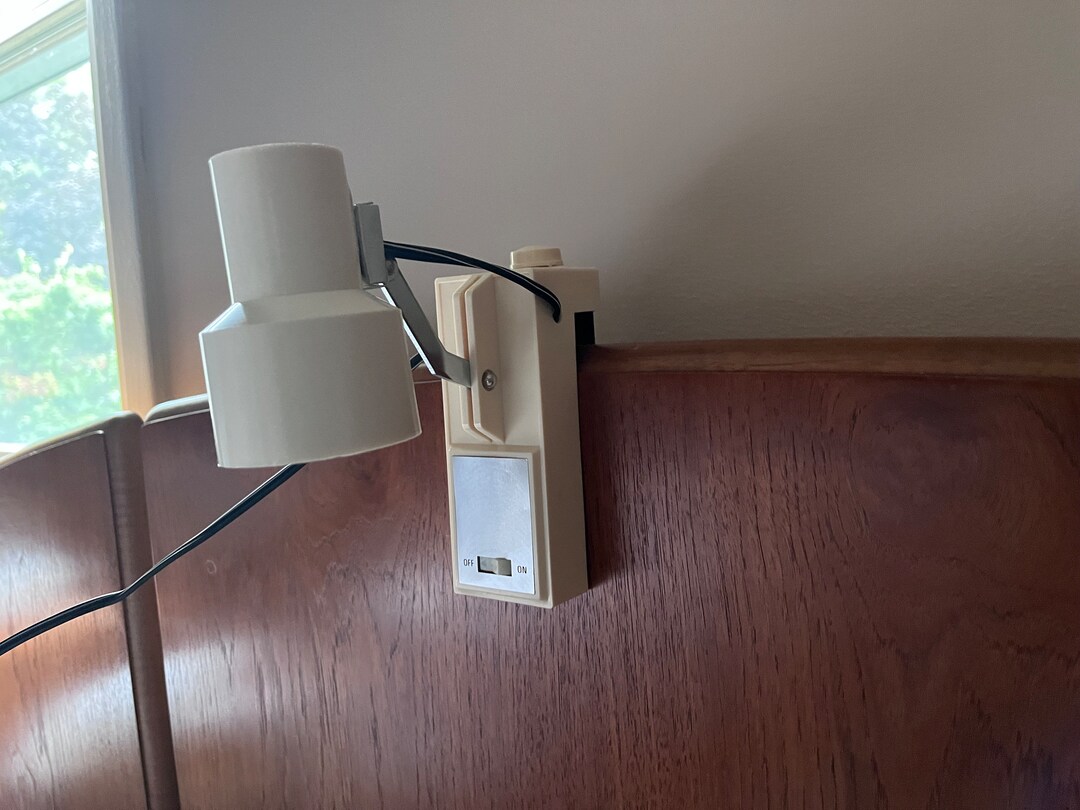 Vintage 1970s Headboardmounted Reading Light Adjustable Shade With
