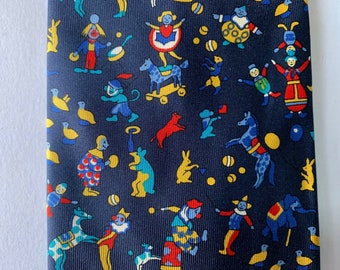 Vintage necktie by Liberty - Circus theme - 100% silk