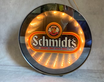 Vintage wall hanging Schmidt's beer light - great working condition - 1970s