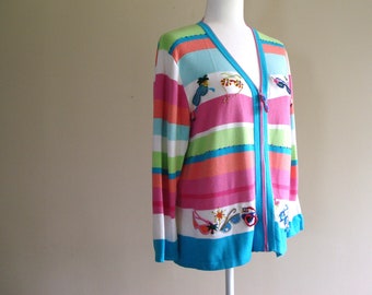 Fabulously 90s summer sweater - Sunglasses, palm trees and lobsters