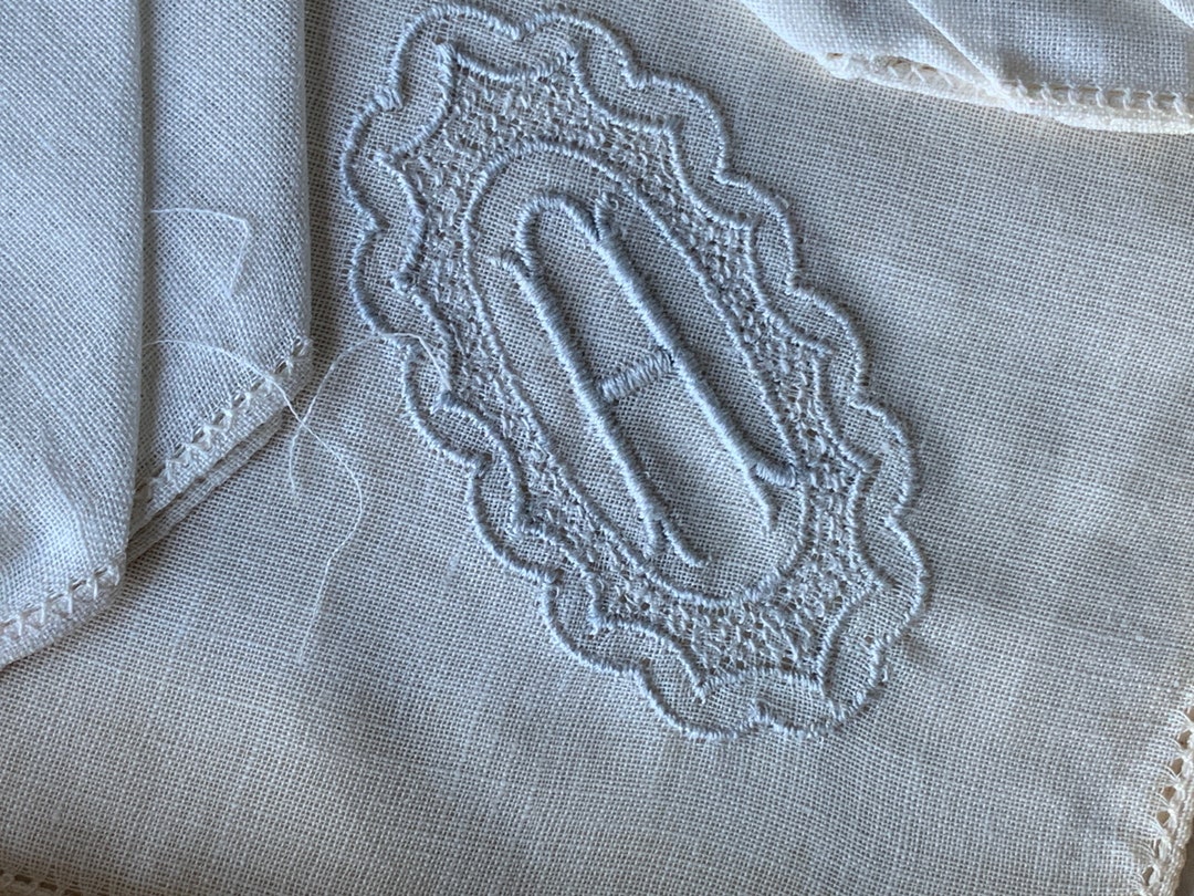 Vintage Tootal Pyramid Handkerchiefs With Monogram R In Original Box