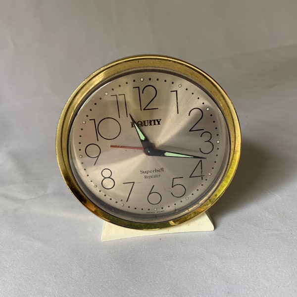 Vintage alarm clock - great retro look - Equity Superbell Repeater - model 257 - working alarm clock with glowing details