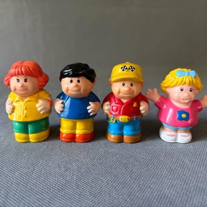 Set of 4 vintage Shellcore figures – 1998 plastic preschool-style characters