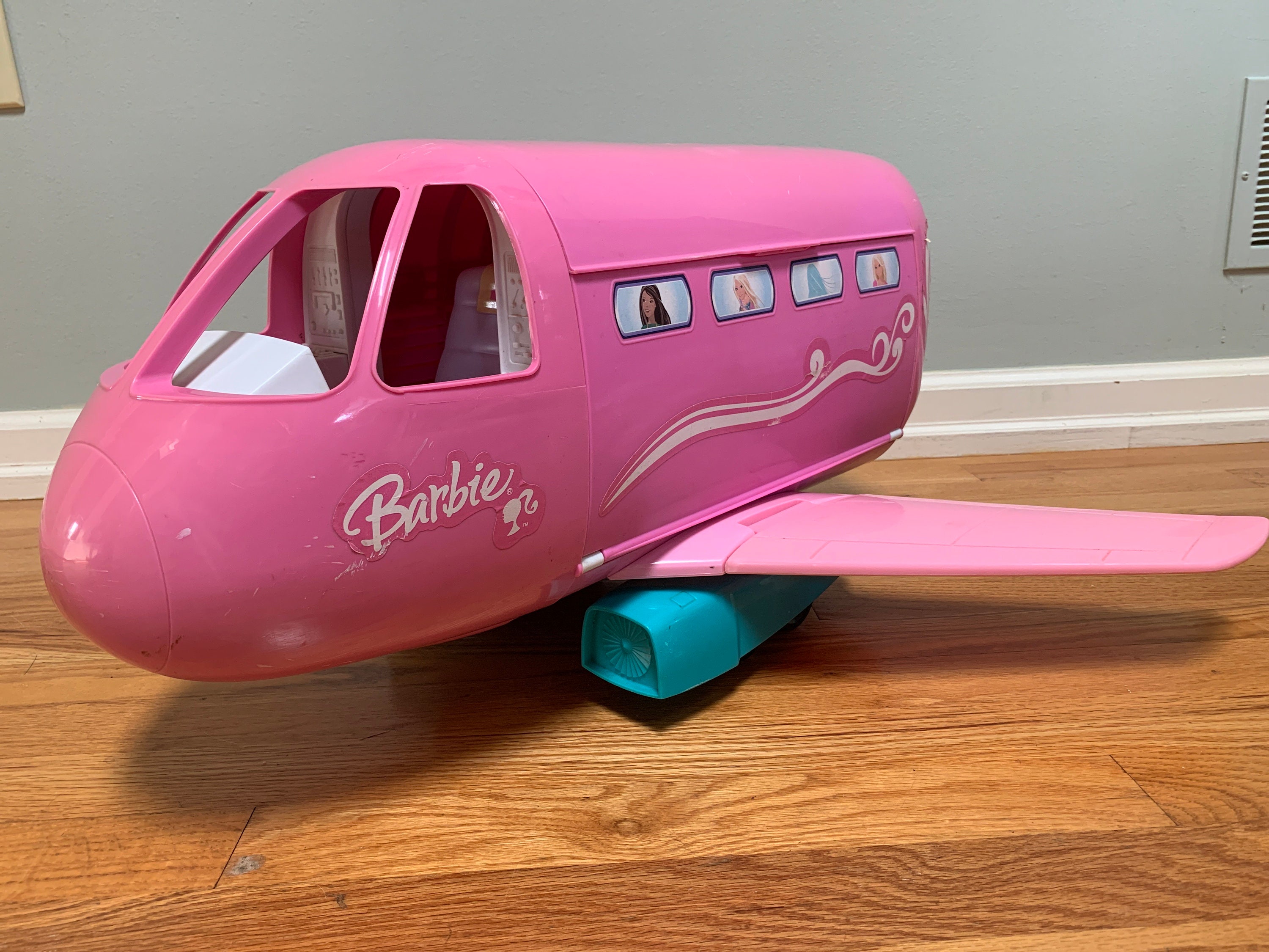 Troc Echange Vintage ancien Avion Barbie annee 90 Mattel 60cm sur 30cm sur