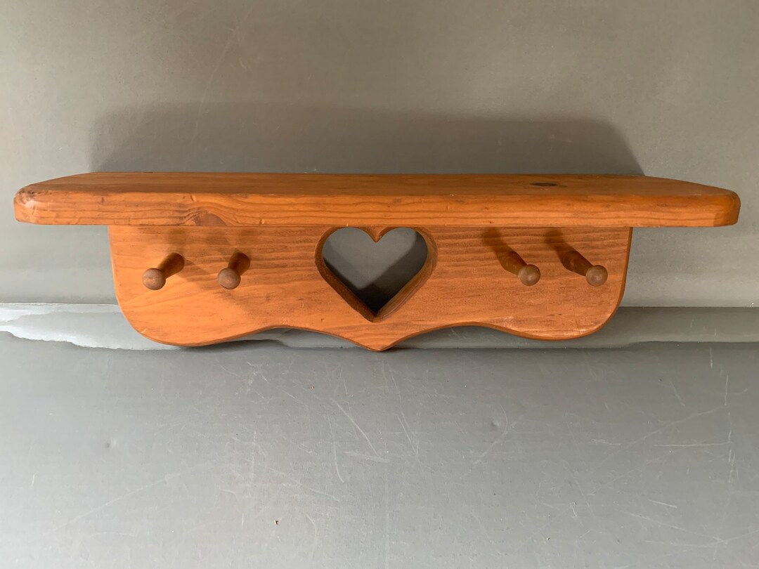Cutest Wooden Heart Shelf Perfect Size for Little Coats or Etsy