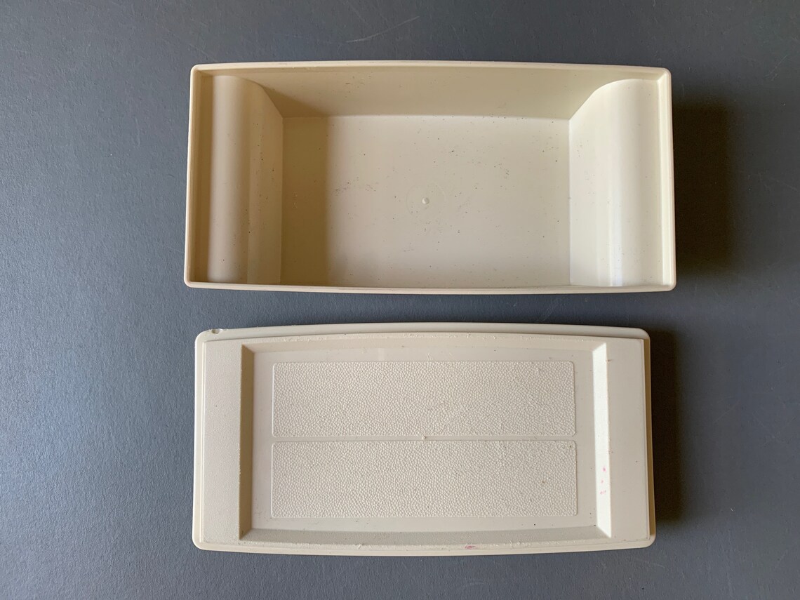 Vintage Tupperware Butter Dish With Lid Almond Color Large Etsy