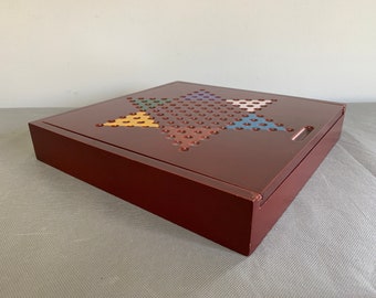 Deluxe Chinese Checkers set - wooden base - complete with plastic marbles