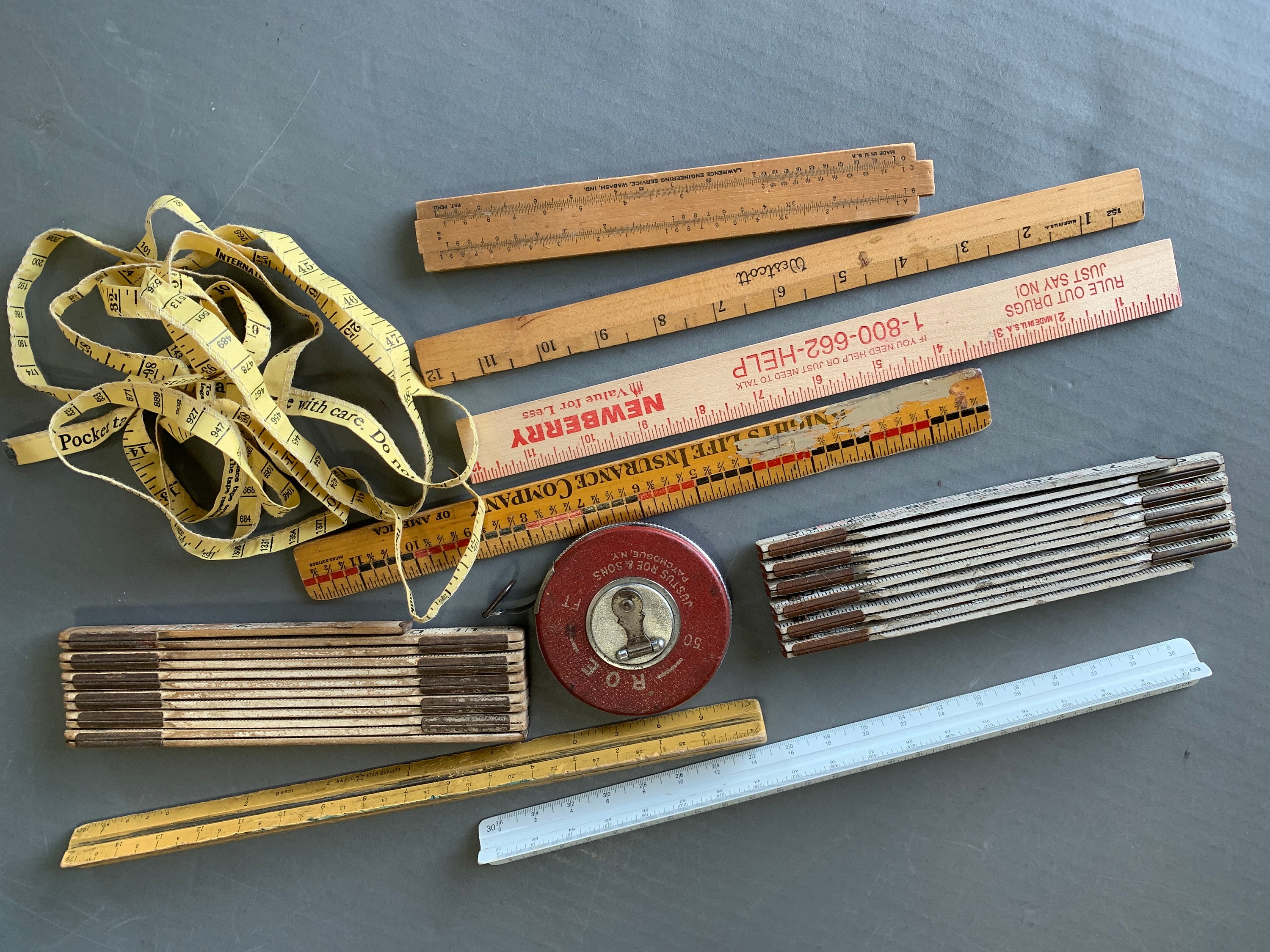 1M 2M 10-parts Folding Carpenters Ruler Lightweight Compact Measuring Stick  Slide Fold Up for Woodworking