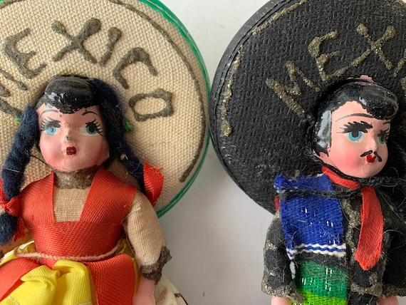 Vulkanisch Hij een kopje Vintage papier maché souvenir poppen uit Mexico - Etsy Nederland