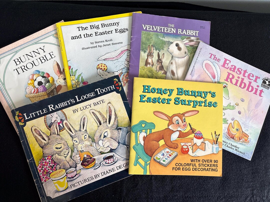 Easter Ribbit Book Vintage Easter Bunny Children’s Book Set – 6 Spring Storybooks ...