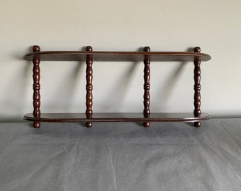 Vintage wood knick knack shelf for tiny treasures - 20 inches wide