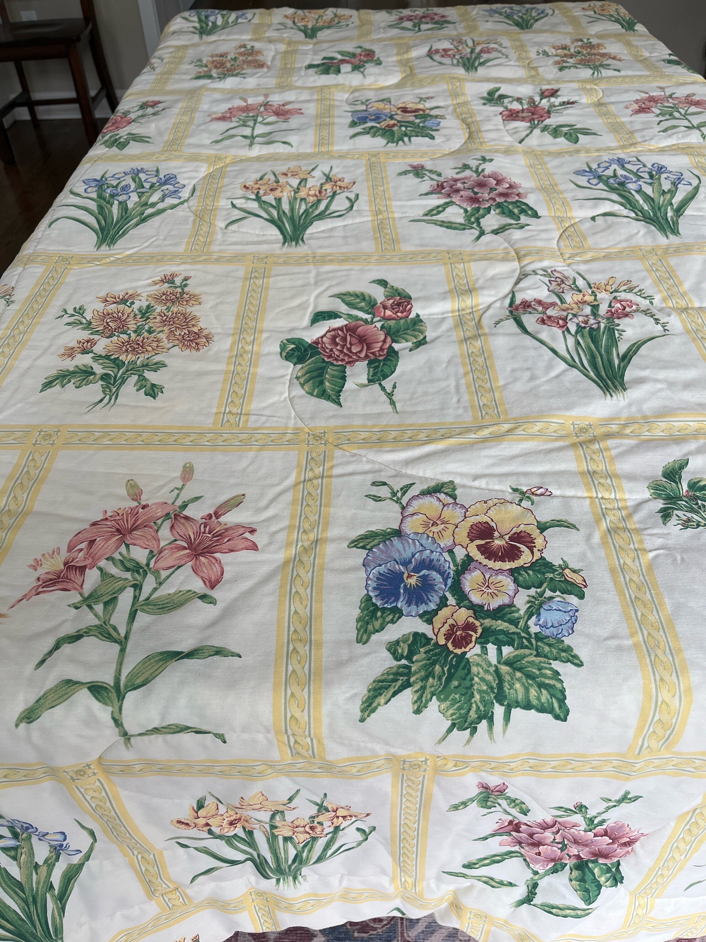 1990s Sheets 5 Piece 1990s Floral Bedding Set - Bed Skirt, Flat Sheet, Fitted Sheet ...
