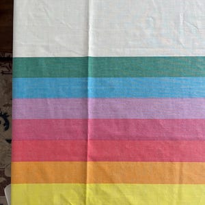 Rainbow sheet -- twin flat - 65&quot; wide x 92&quot; - classic 1980s - very good condition - by Wamsutta