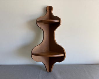 Curvy corner shelf - two tier - warm painted finish - 22.5 inches tall