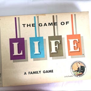 jeu de société vintage - The Game of Life - 1960 - jouable pour 6 joueurs en état