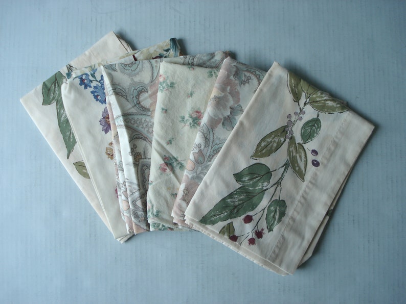 set of 6 shades of brown Vintage pillowcases