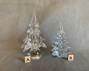 Choose your vintage glass pine tree - 7 inch Murano, 5.5 inch