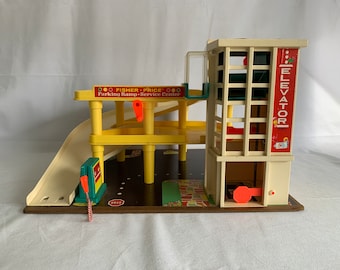 Vintage Fisher Price Little People Parking Garage and Service Center - 1970s