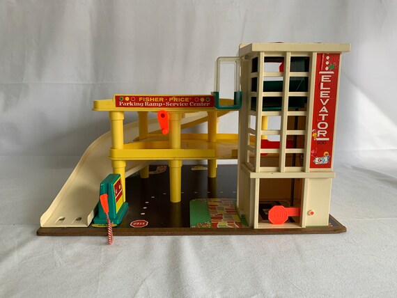 Vintage Fisher Price Little People Parking Garage and Service Center 1970s Etsy UK