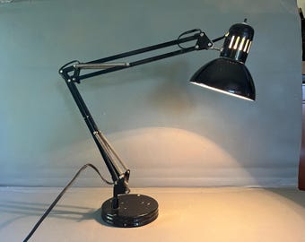 Architect's lamp with base - black metal body